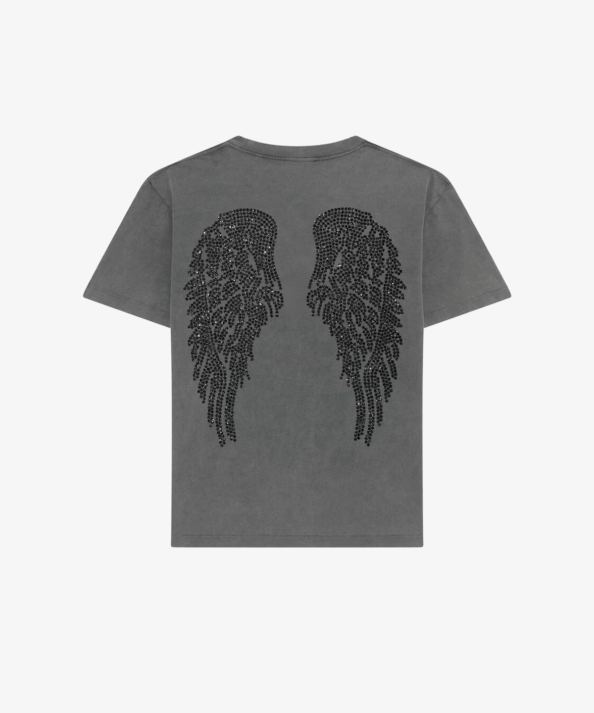 T-SHIRT ANGEL CHARCOAL STRASS BLACK