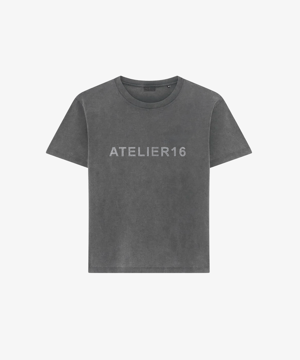 T-SHIRT ATELIER 16 CHARCOAL GREY STRASS SILVER