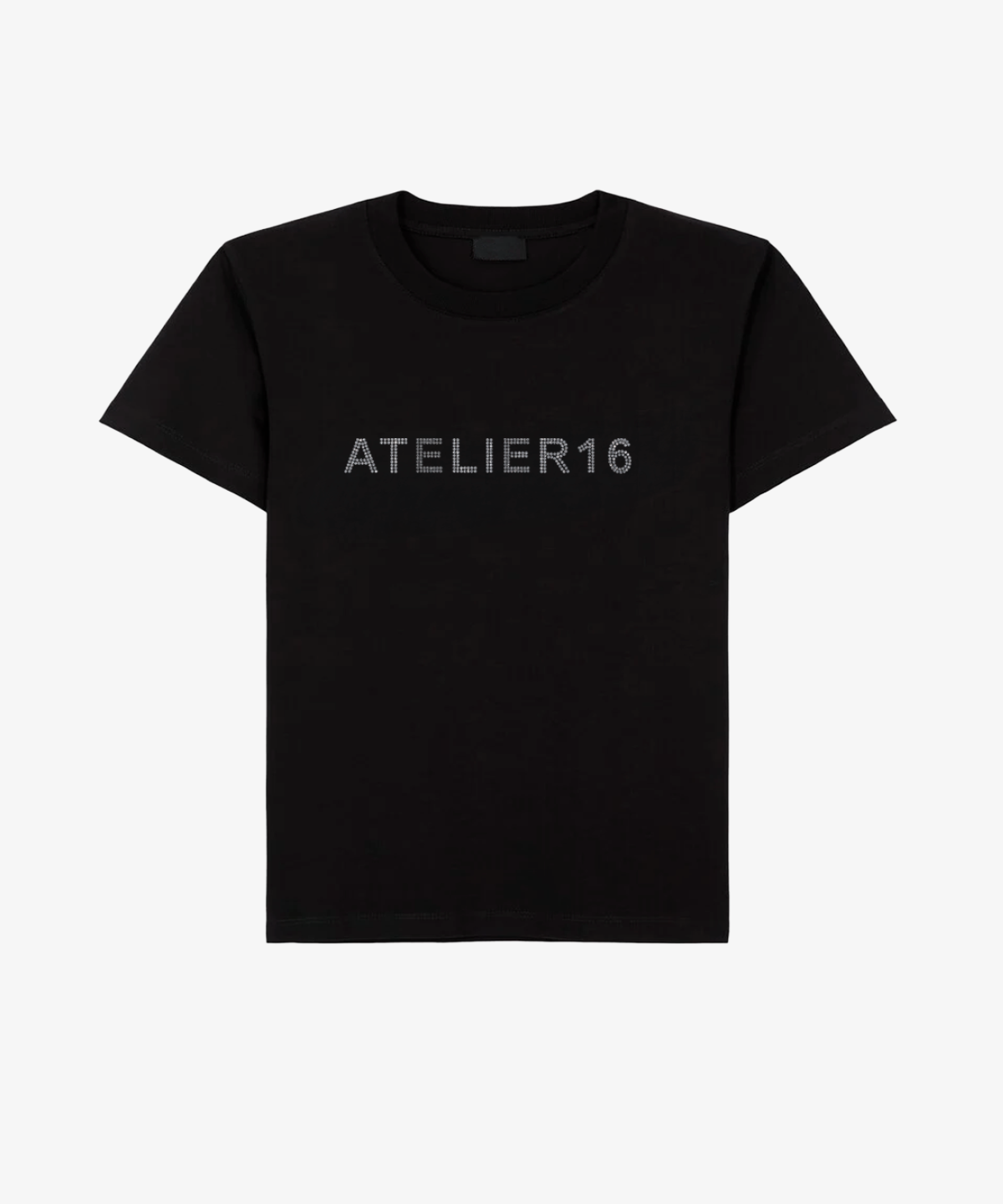 T-SHIRT ATELIER 16 BLACK STRASS SILVER