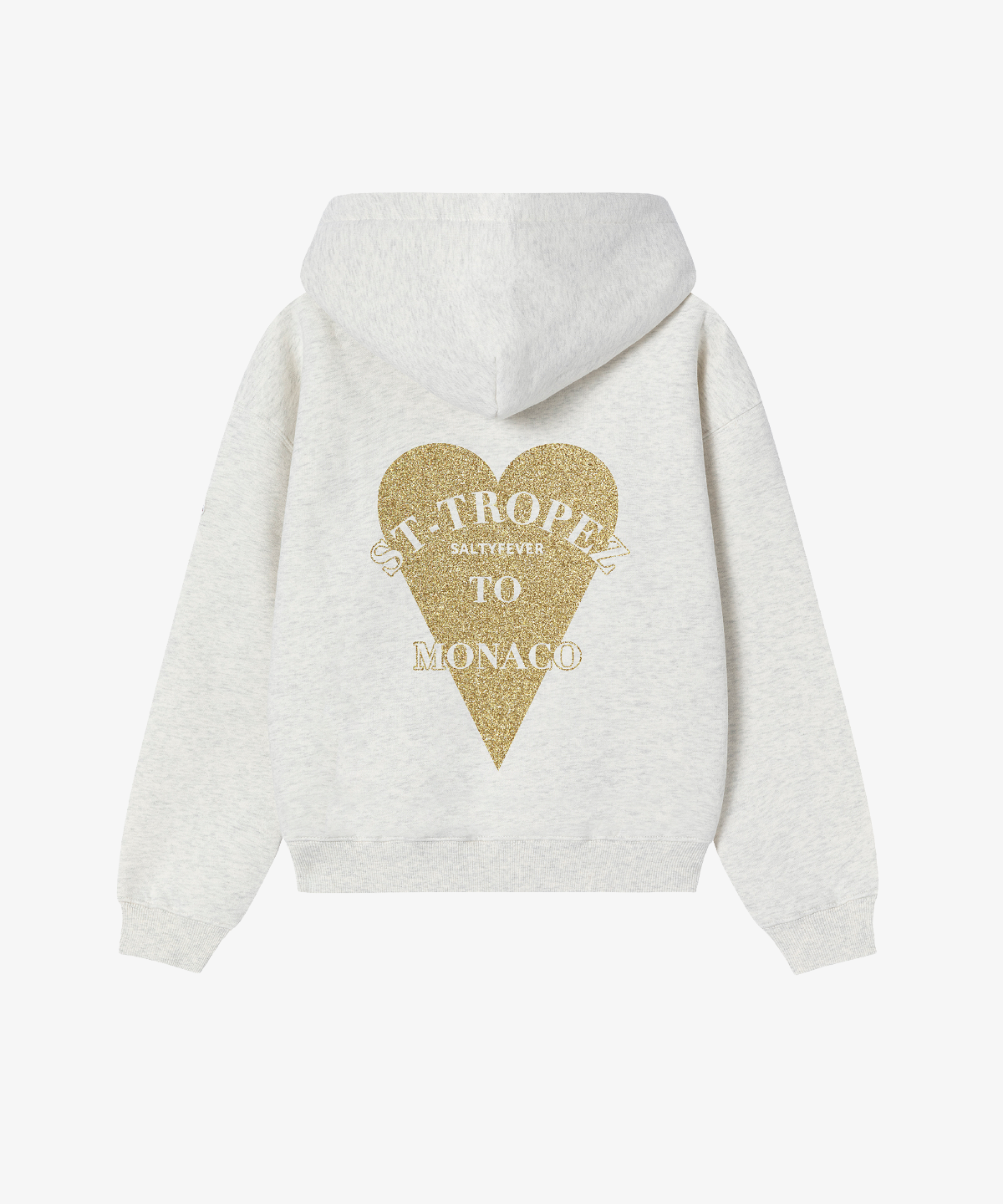 HOODIE ASH GREY GLITTER GOLD