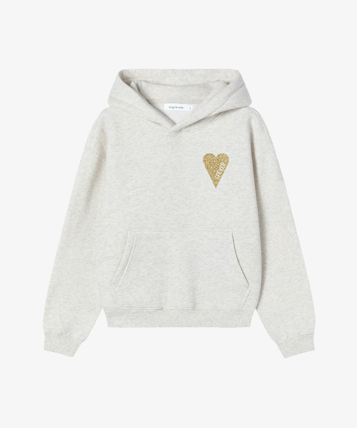 HOODIE ASH GREY GLITTER GOLD