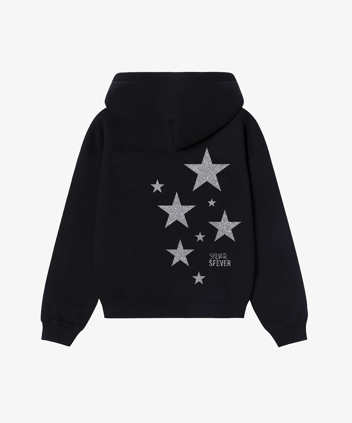 HOODIE STAR GLITTER SILVER