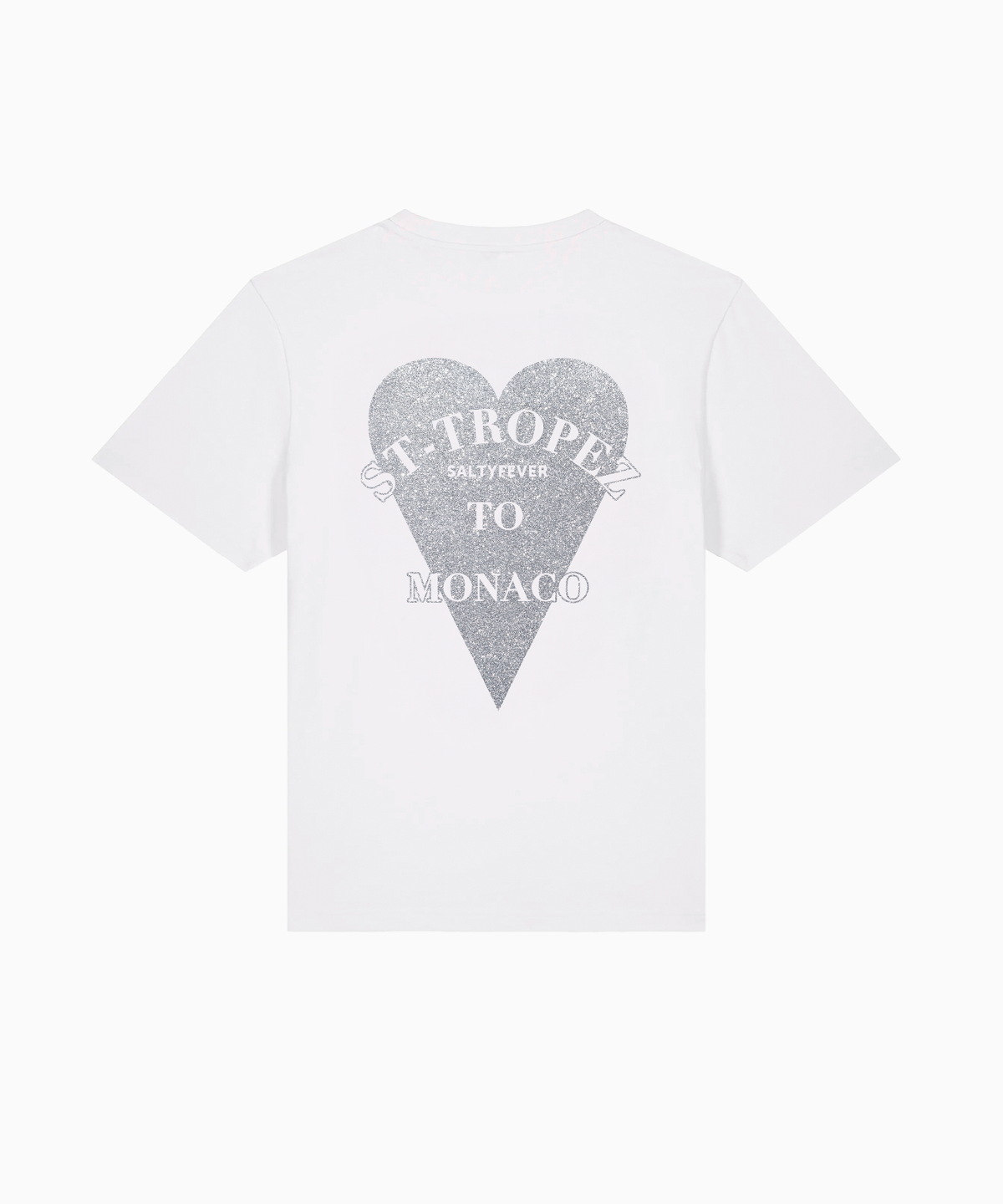 T-SHIRT BLANC GLITTER ARGENTÉ