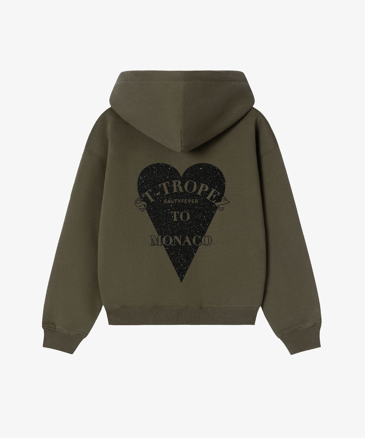 HOODIE OLIVE GREEN GLITTER BLACK