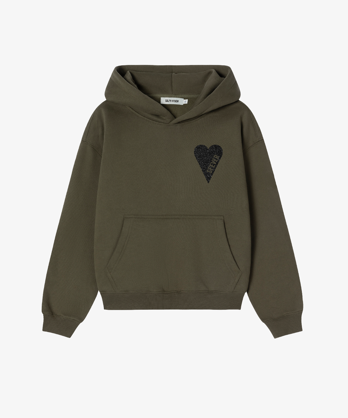 HOODIE OLIVE GREEN GLITTER BLACK
