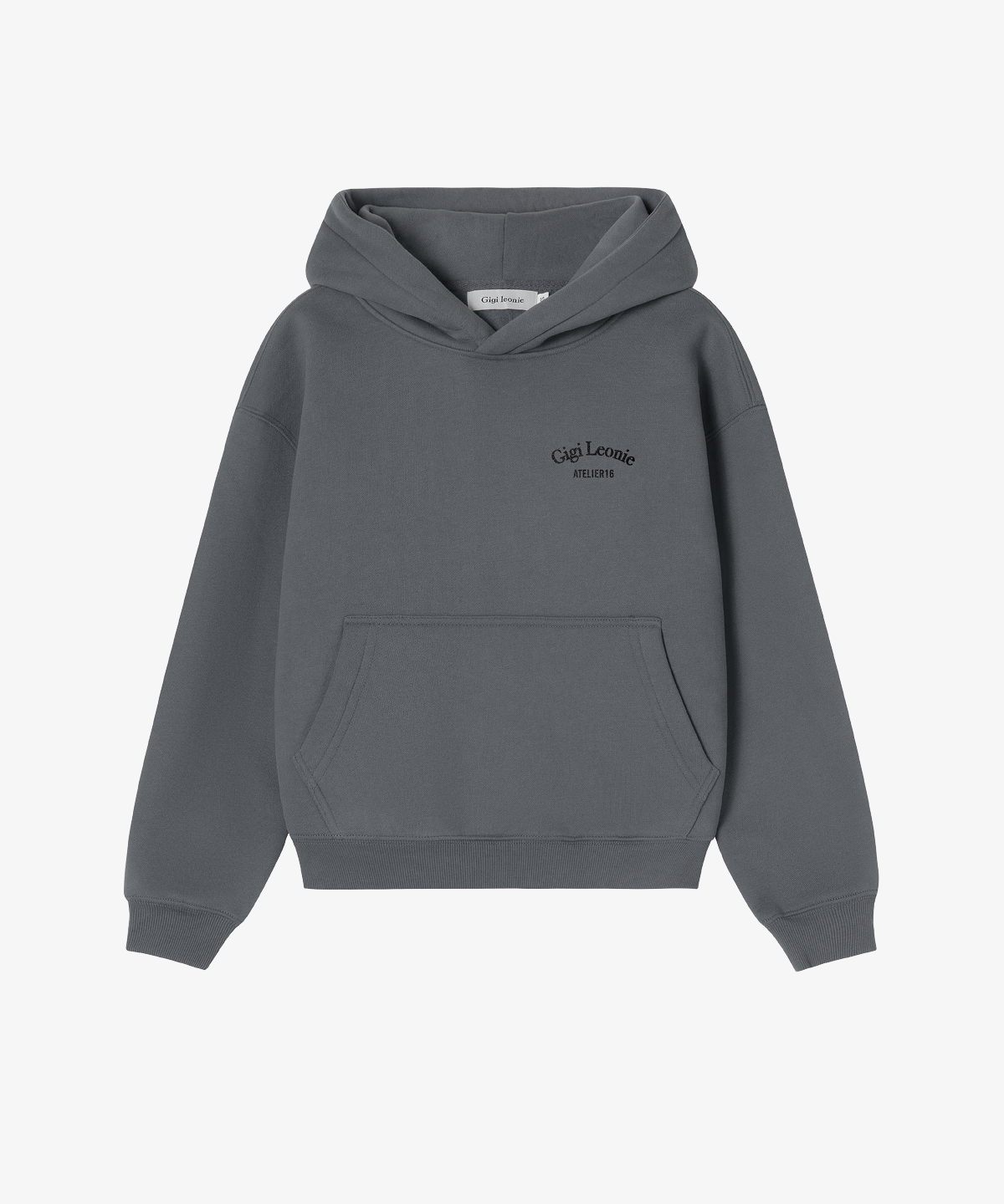 HOODIE ANGEL CHARCOAL GREY STRASS BLACK