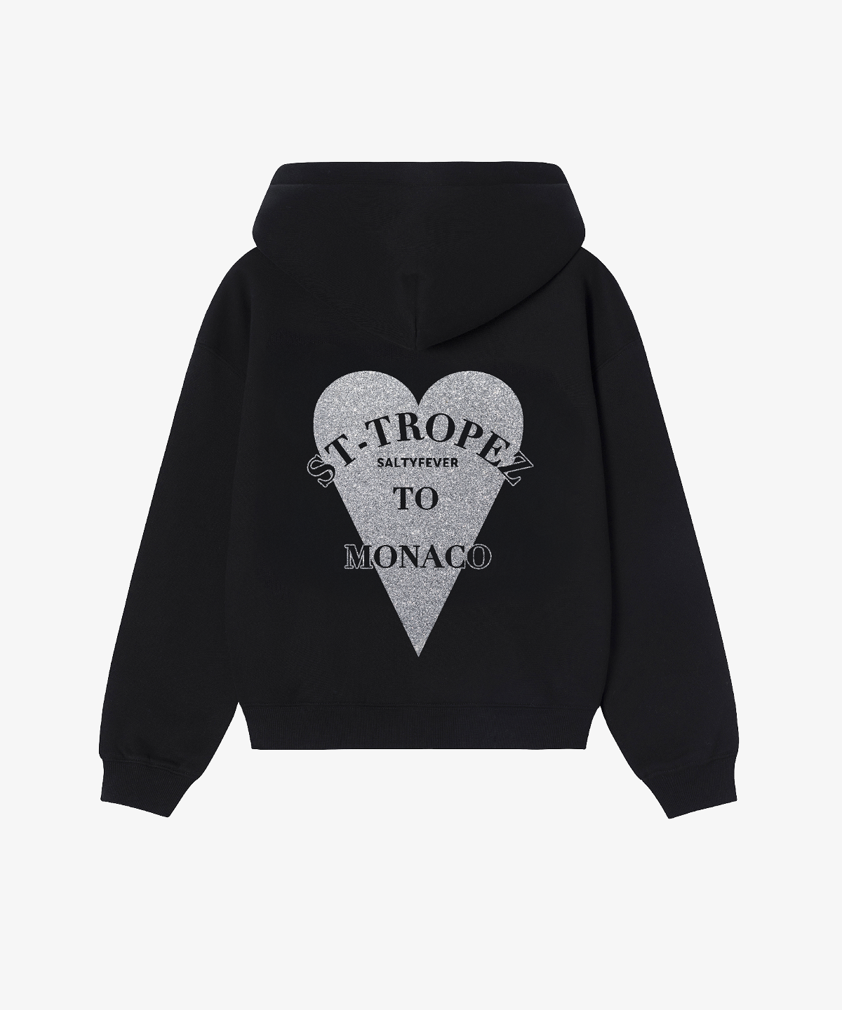 HOODIE BLACK GLITTER ARGENTÉ