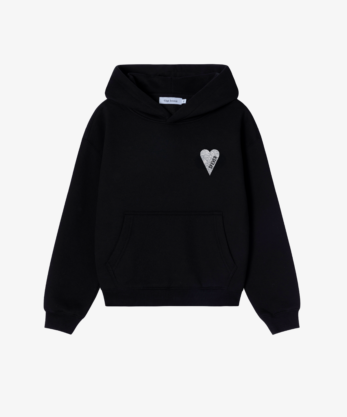 HOODIE BLACK GLITTER ARGENTÉ