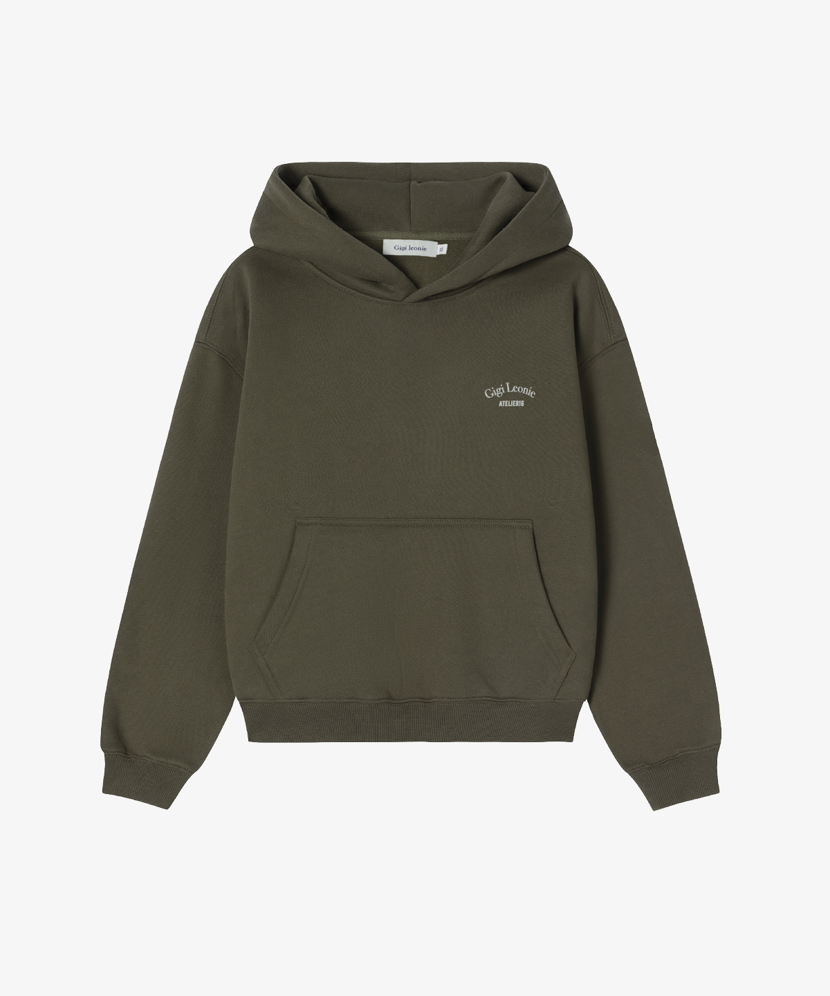 HOODIE OLIVE GREEN STAR STRASS BLACK