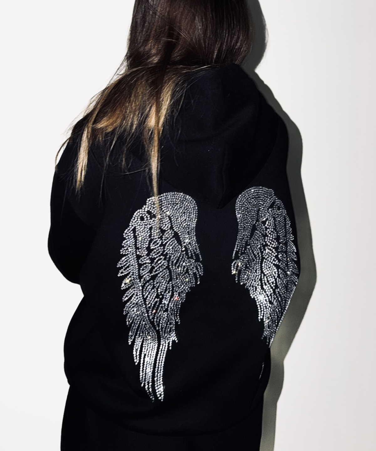 HOODIE ANGEL STRASS ARGENTÉ