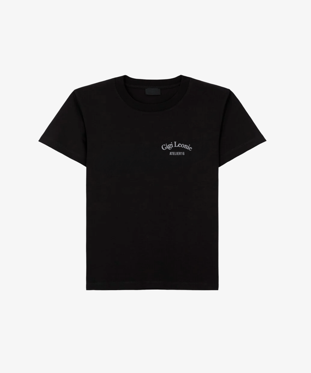 T-SHIRT ANGEL BLACK STRASS SILVER